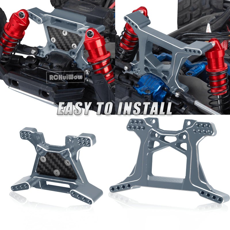 RCHuiWow RC Upgrades Part for 1/10 Rustler 4x4/Rustler 4x4 VXL 4WD,Driveshaft,Suspension Arms,Steering Blocks,Caster Block,Rear Stub Axle Carriers,Shock Towers,Steering Block,Titanium - Image 3